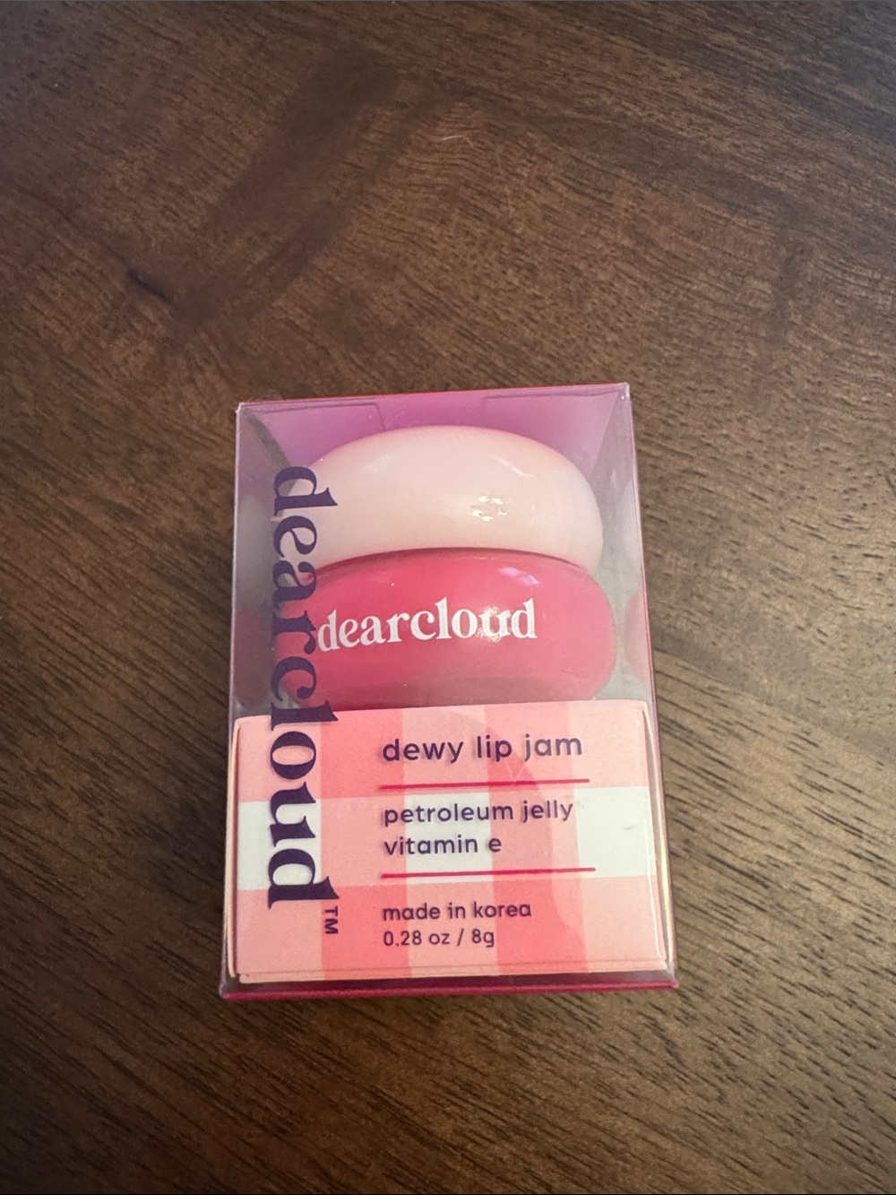 Dear cloud Dewy Lip Jam in Pink lychee Jam with Petroleum jelly and vitamin e